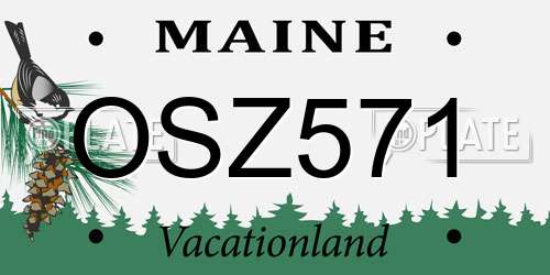 OSZ571 Maine License Plate