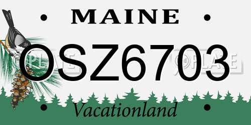 OSZ6703 Maine License Plate