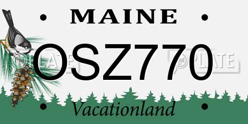 OSZ770 Maine License Plate