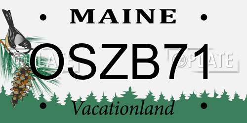 OSZB71 Maine License Plate