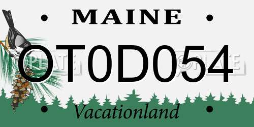 OT0D054 Maine License Plate