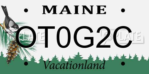 OT0G2C Maine License Plate