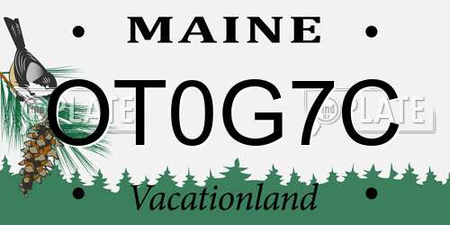 OT0G7C Maine License Plate