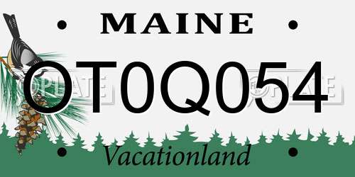 OT0Q054 Maine License Plate