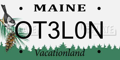 OT3L0N Maine License Plate