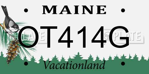 OT414G Maine License Plate