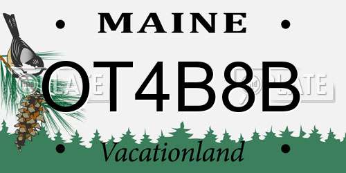 OT4B8B Maine License Plate