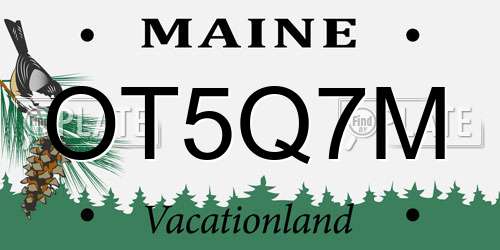 OT5Q7M Maine License Plate