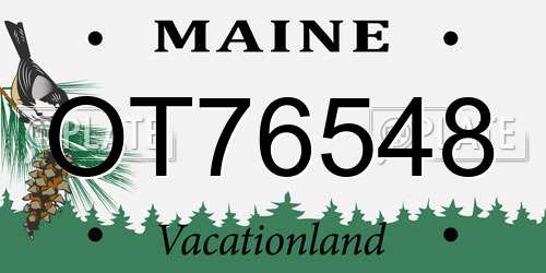 OT76548 Maine License Plate
