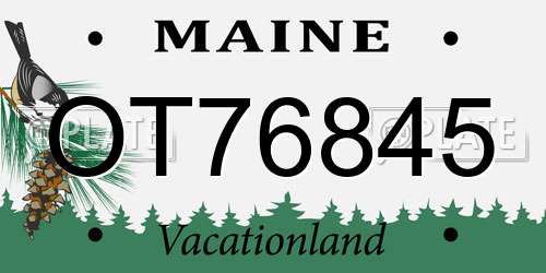 OT76845 Maine License Plate