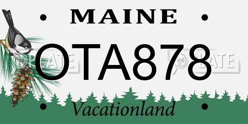 OTA878 Maine License Plate