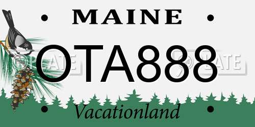 OTA888 Maine License Plate