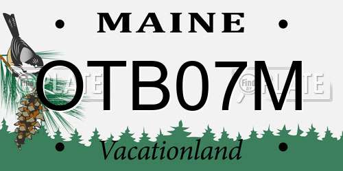 OTB07M Maine License Plate