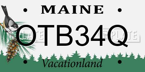 OTB34Q Maine License Plate