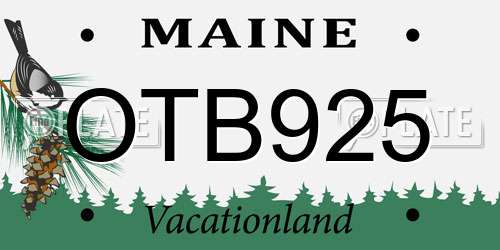 OTB925 Maine License Plate