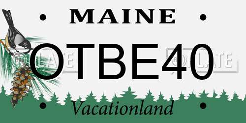 OTBE40 Maine License Plate