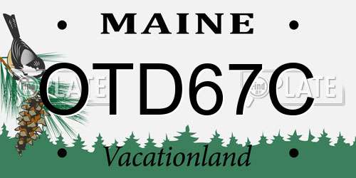 OTD67C Maine License Plate