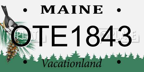 OTE1843 Maine License Plate