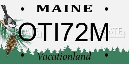 OTI72M Maine License Plate
