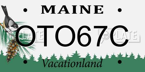 OTO67C Maine License Plate