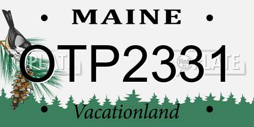 OTP2331 Maine License Plate
