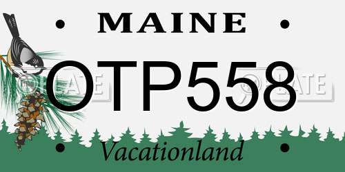 OTP558 Maine License Plate