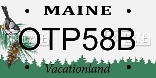 OTP58B Maine License Plate