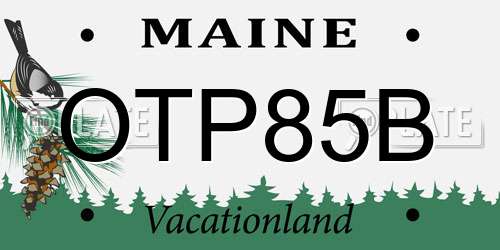 OTP85B Maine License Plate