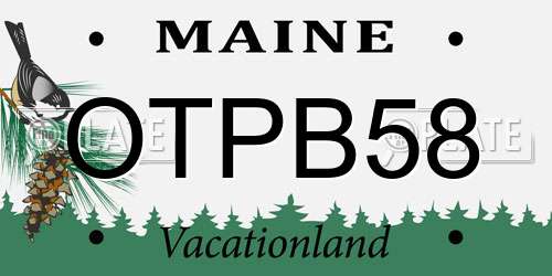 OTPB58 Maine License Plate