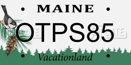 OTPS85 Maine License Plate