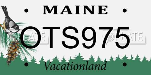 OTS975 Maine License Plate