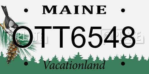 OTT6548 Maine License Plate