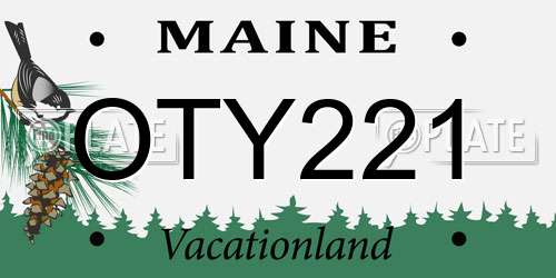 OTY221 Maine License Plate