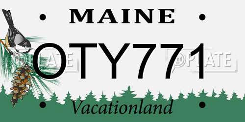 OTY771 Maine License Plate