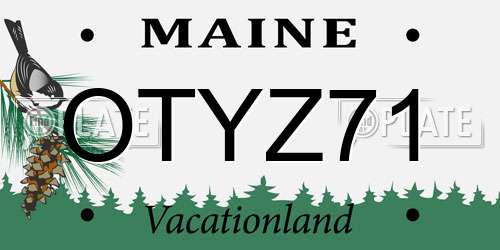 OTYZ71 Maine License Plate