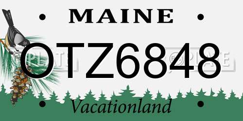 OTZ6848 Maine License Plate