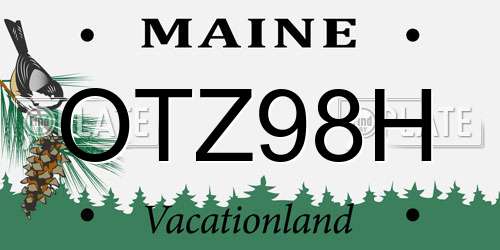 OTZ98H Maine License Plate