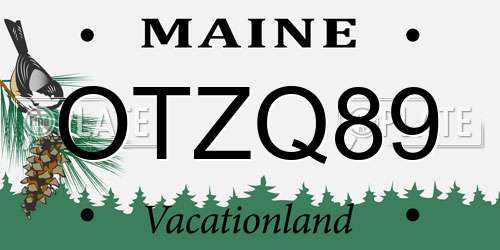 OTZQ89 Maine License Plate