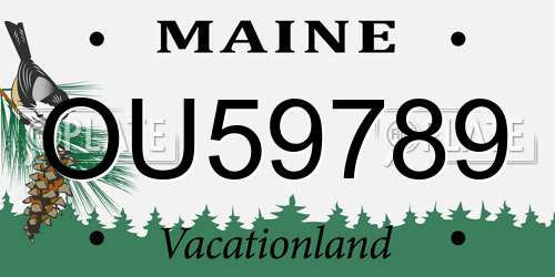OU59789 Maine License Plate