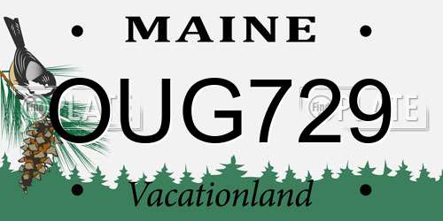 OUG729 Maine License Plate