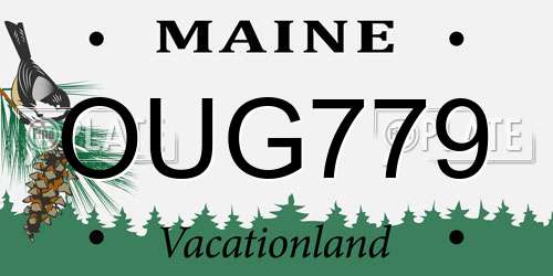 OUG779 Maine License Plate