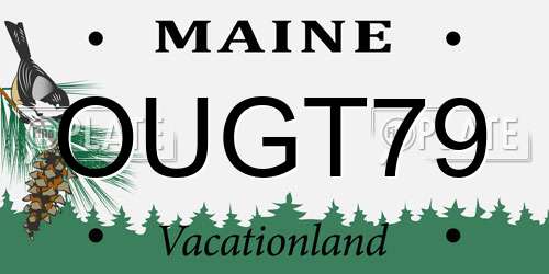 OUGT79 Maine License Plate