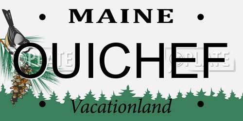 OUICHEF Maine License Plate