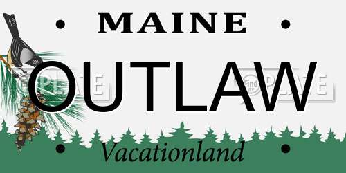 OUTLAW Maine License Plate