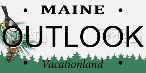 OUTLOOK Maine License Plate