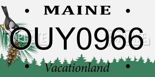 OUY0966 Maine License Plate