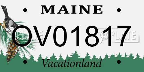 OV01817 Maine License Plate