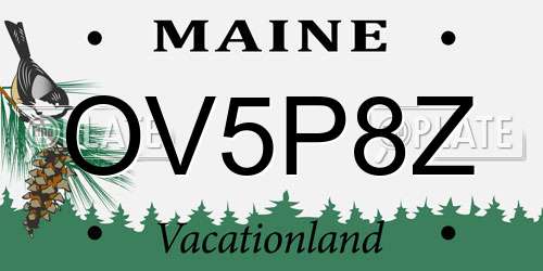 OV5P8Z Maine License Plate