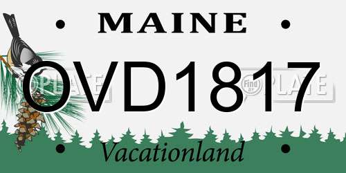 OVD1817 Maine License Plate