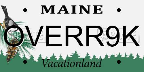 OVERR9K Maine License Plate